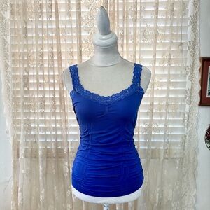 Y2k blue lace top